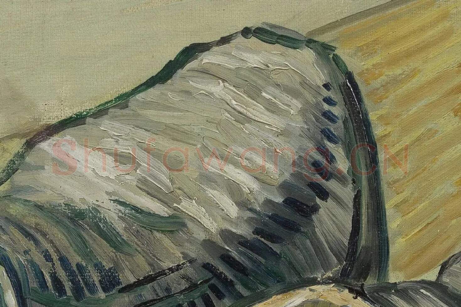 梵高油画静物《一双皮鞋》局部 (1)