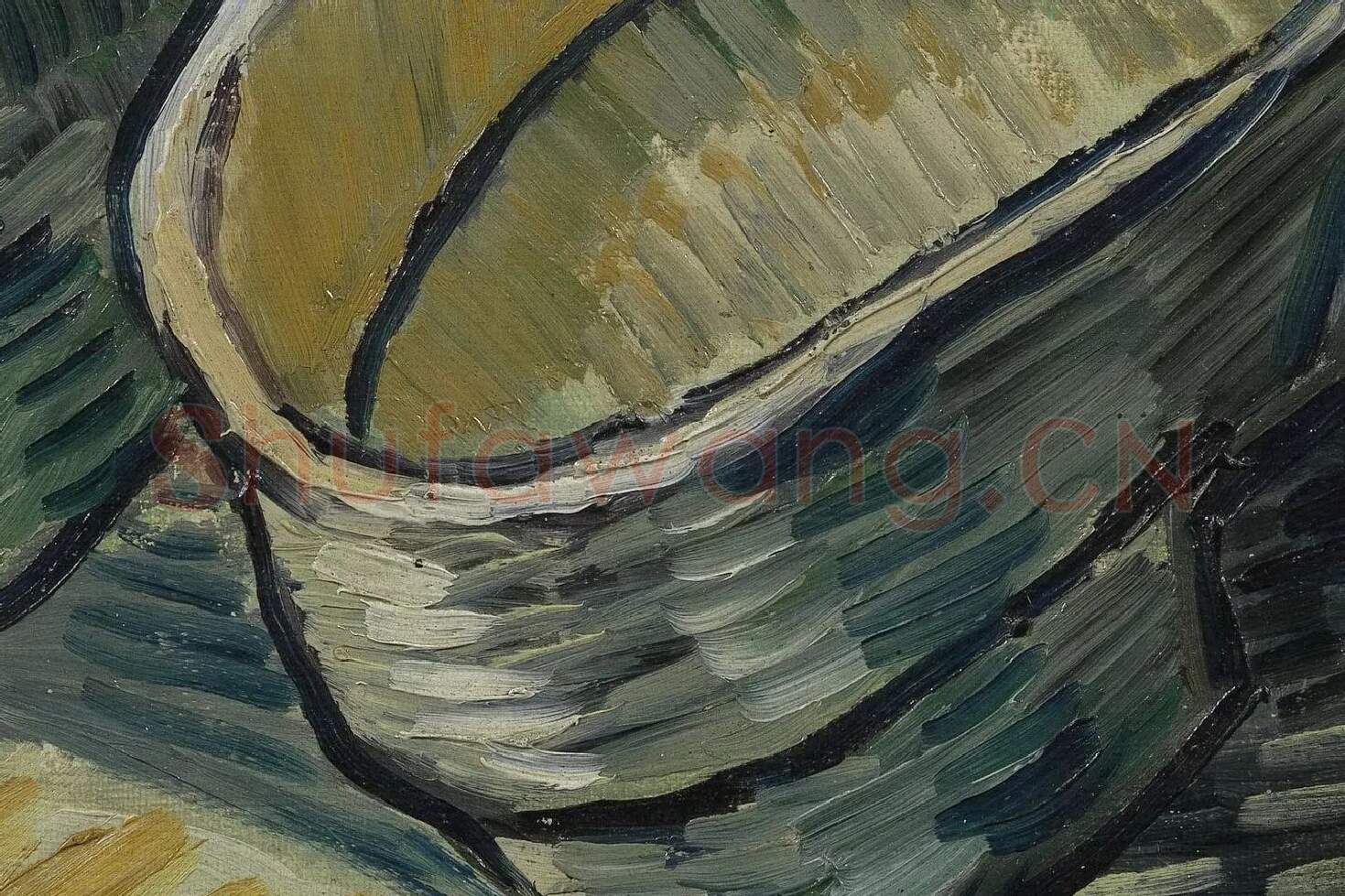 梵高油画静物《一双皮鞋》局部 (3)