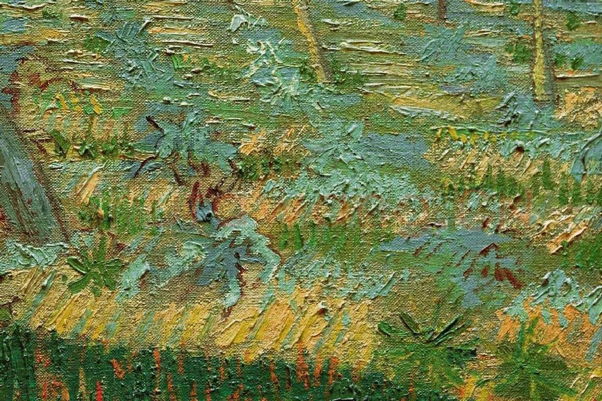 梵高油画风景《盛开的杏花》局部 (2)