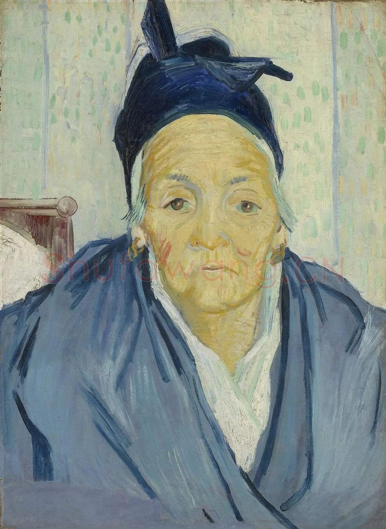 梵高作品《阿尔勒的一位老妇人》肖像画