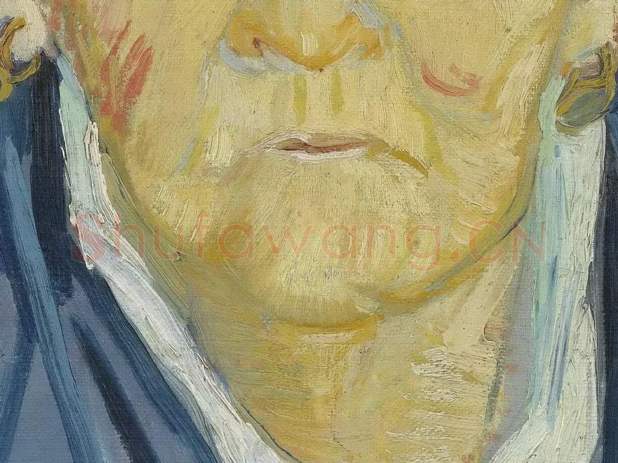 梵高作品《阿尔勒的一位老妇人》肖像画局部 (2)