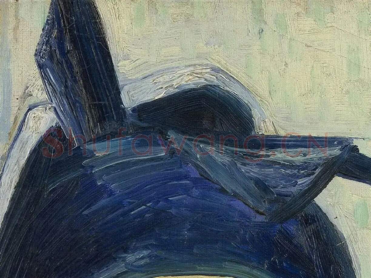 梵高作品《阿尔勒的一位老妇人》肖像画局部 (3)