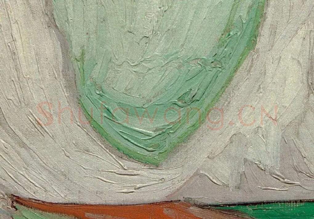 梵高油画人物《吉诺夫人的肖像》局部 (2)