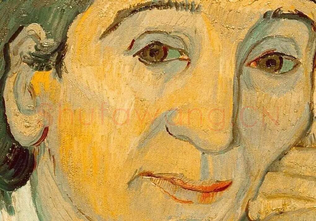 梵高油画人物《吉诺夫人的肖像》局部 (4)