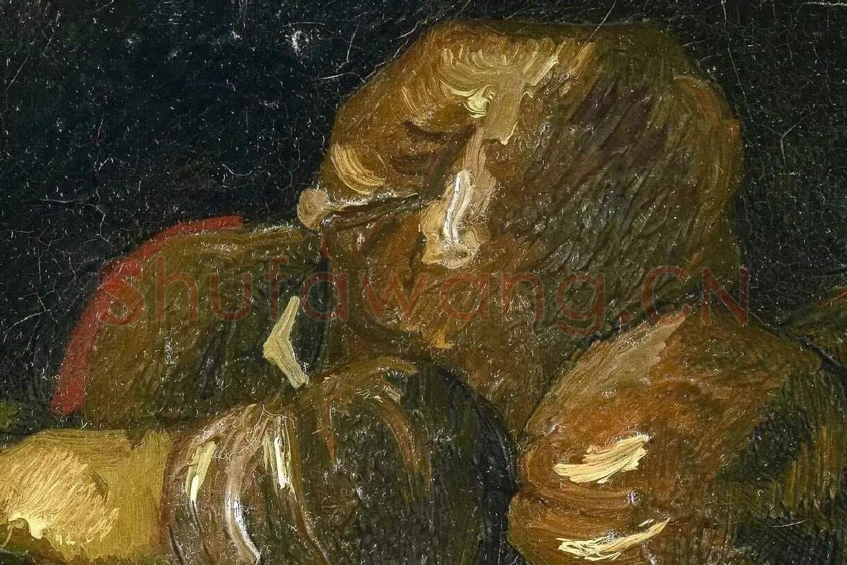 梵高油画静物《一篮苹果》高清大图局部细节 (6)