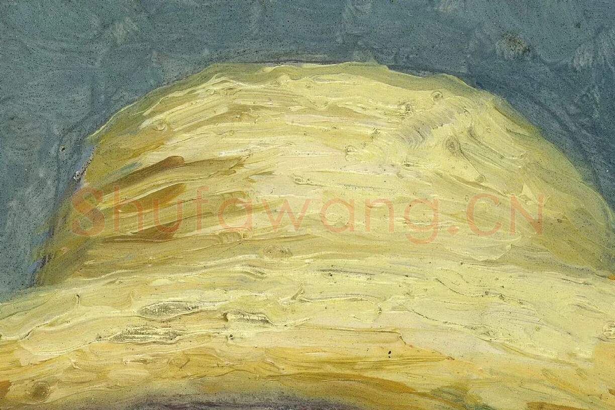 梵高1887年油画《戴草帽与领结的自画像》局部 (3)