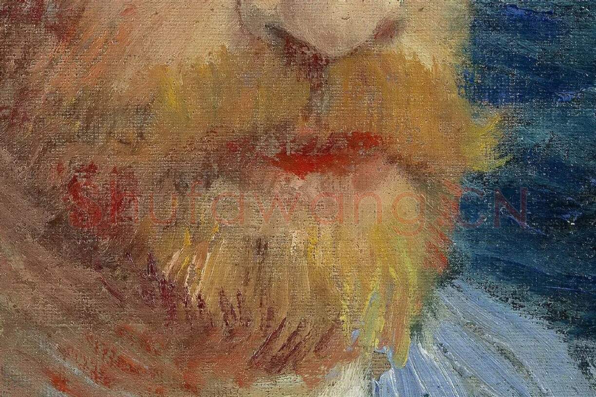 梵高1887油画头像《自画像》局部 (2)