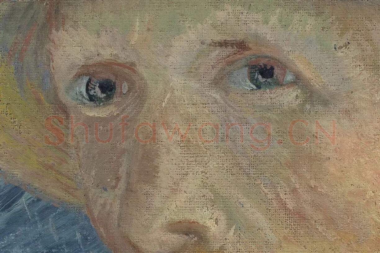 文森特·梵高油画头像《戴草帽的自画像》局部 (1)