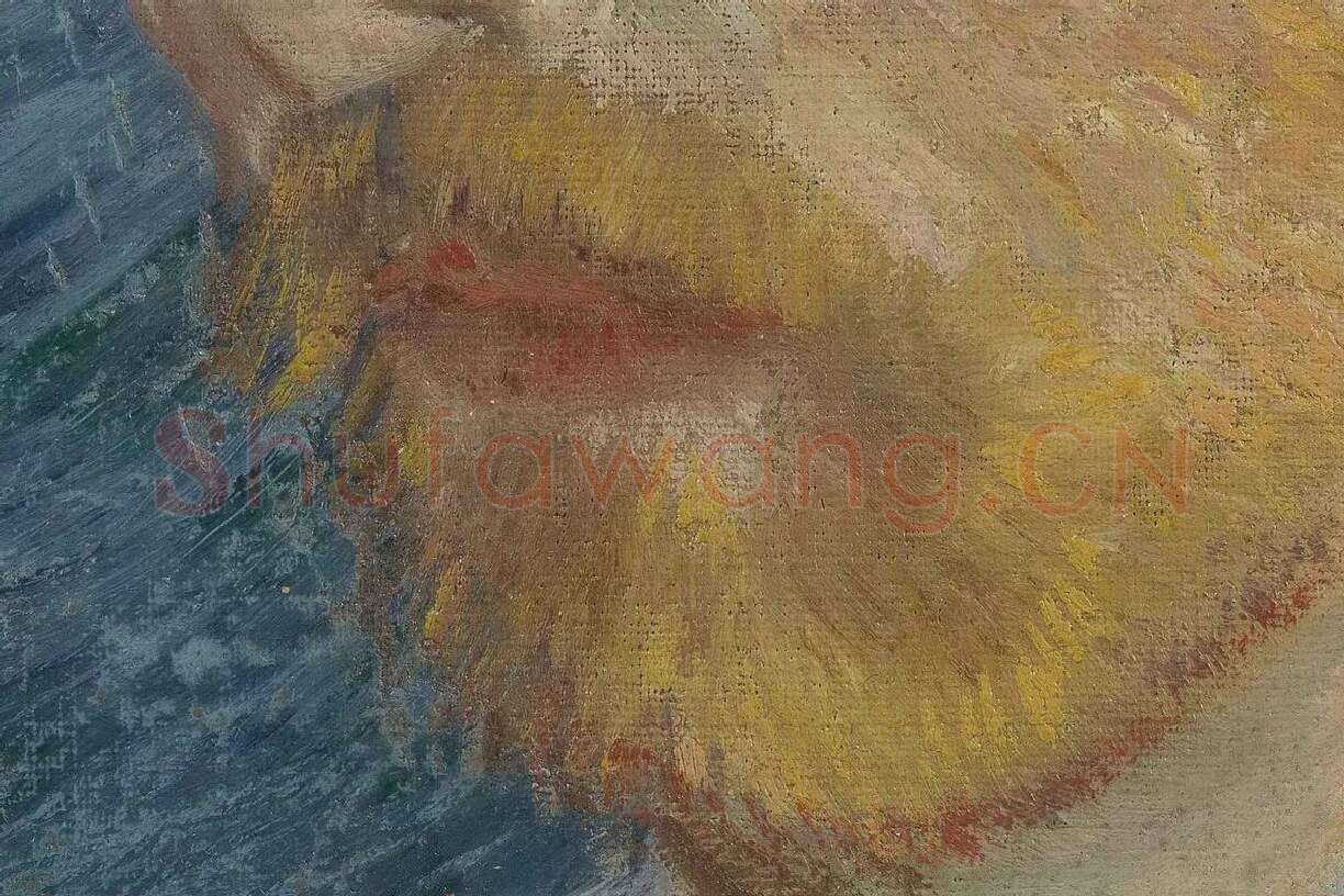 文森特·梵高油画头像《戴草帽的自画像》局部 (2)