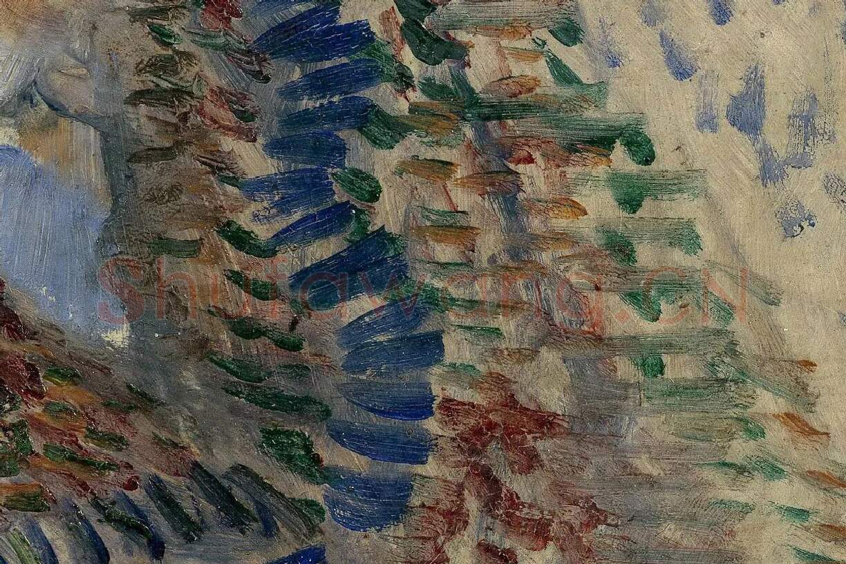 梵高1887年《自画像》油画作品局部 (3)