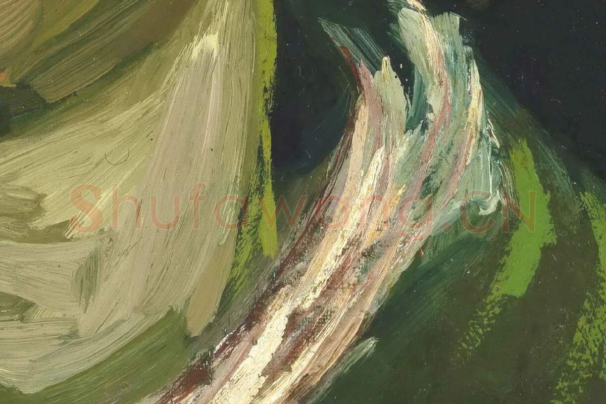 梵高油画头像习作《女人头像》局部 (3)