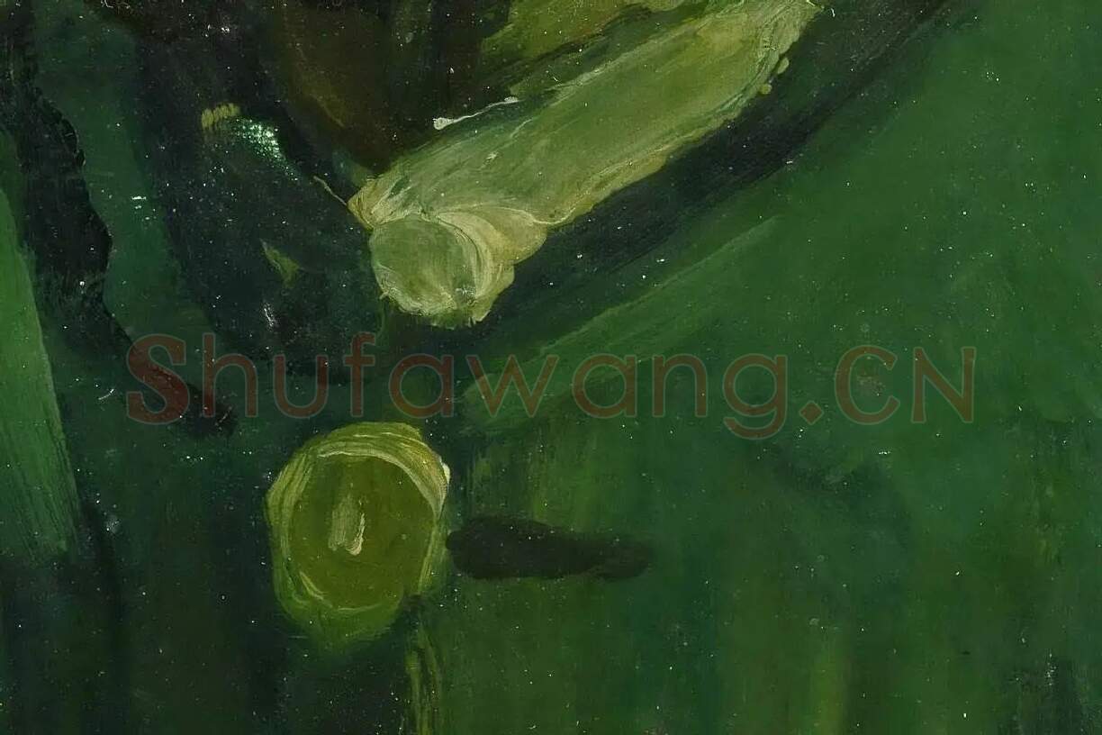 梵高油画头像习作《含着烟斗的男人头像》高清大图局部细节 (4)