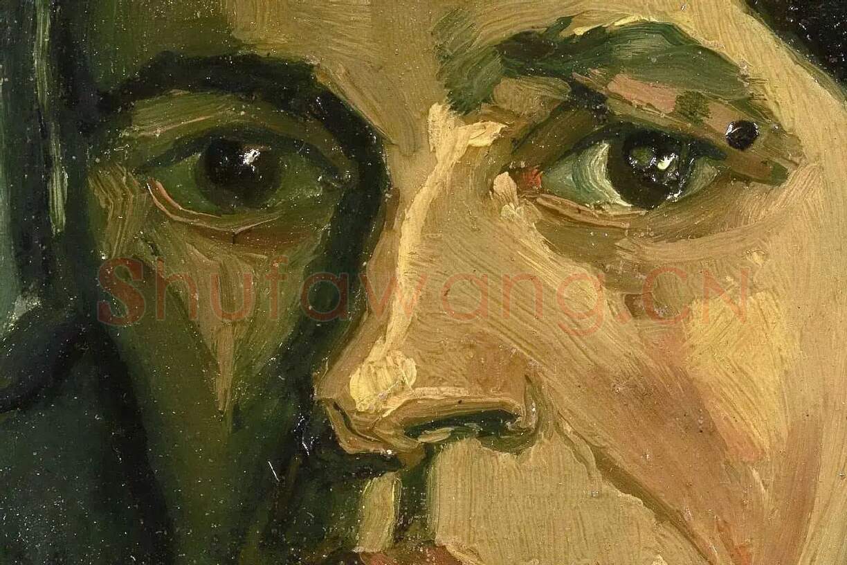 梵高油画头像习作《女人头像》局部 (1)