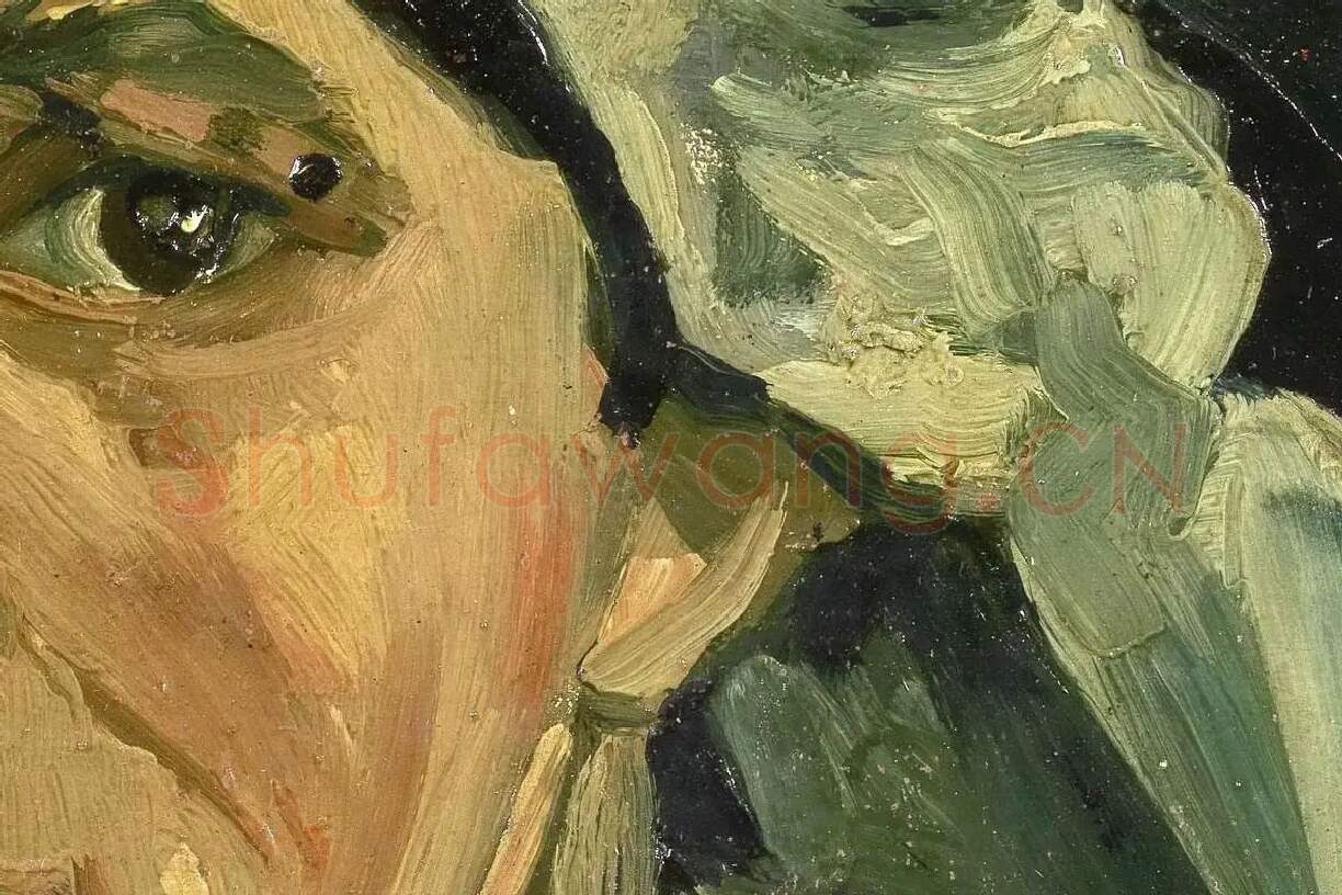 梵高油画头像习作《女人头像》局部 (3)