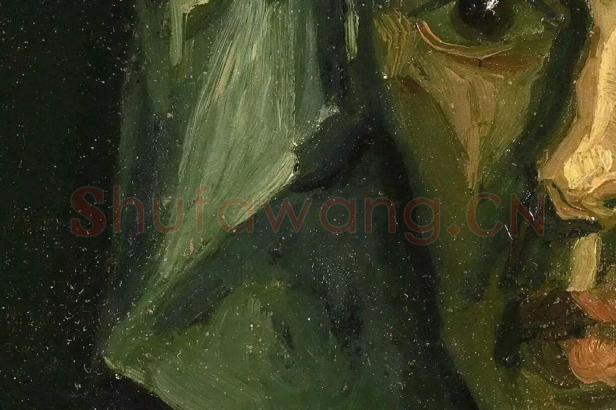 梵高油画头像习作《女人头像》局部 (4)