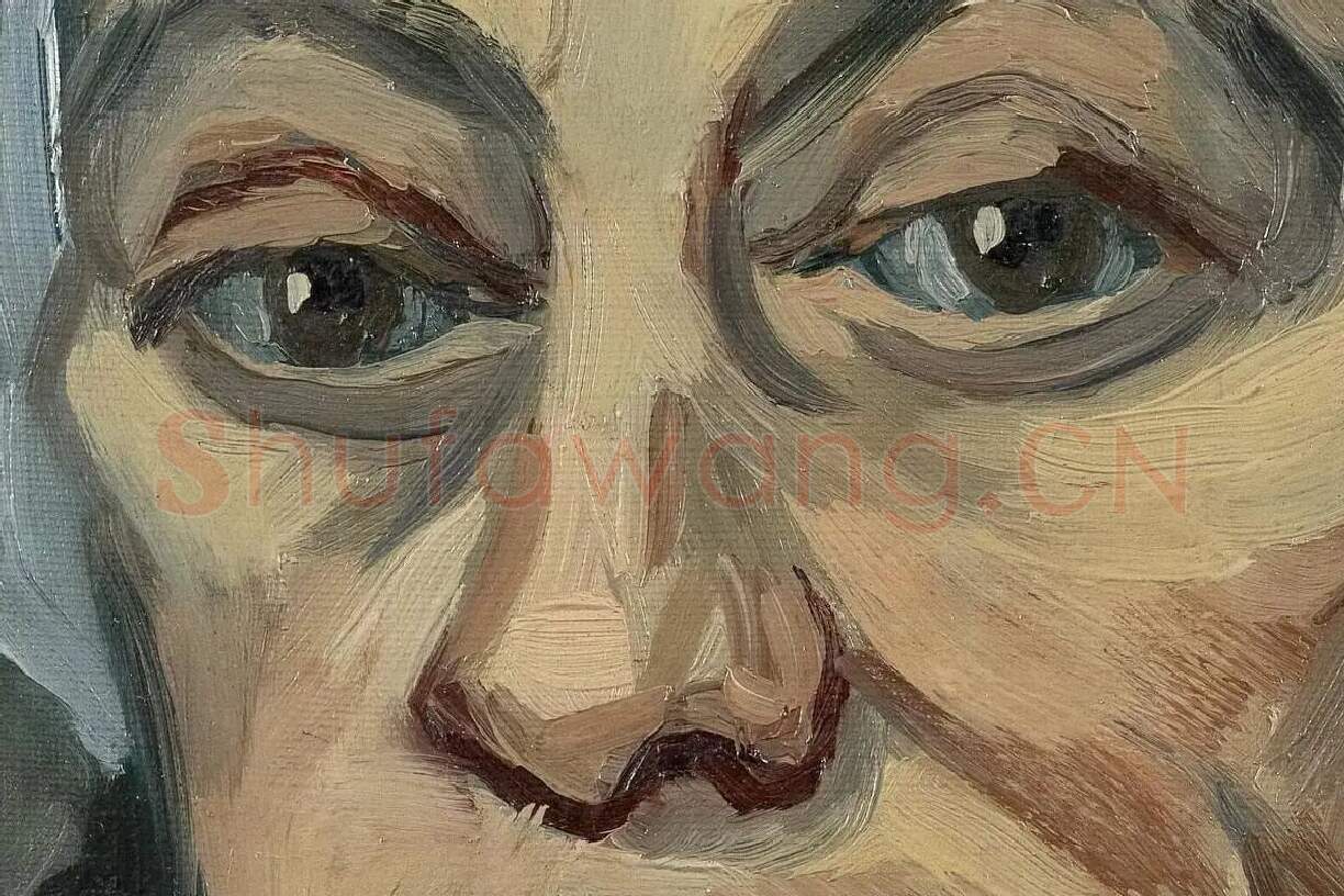 梵高油画头像《老年妇女头像》局部 (1)