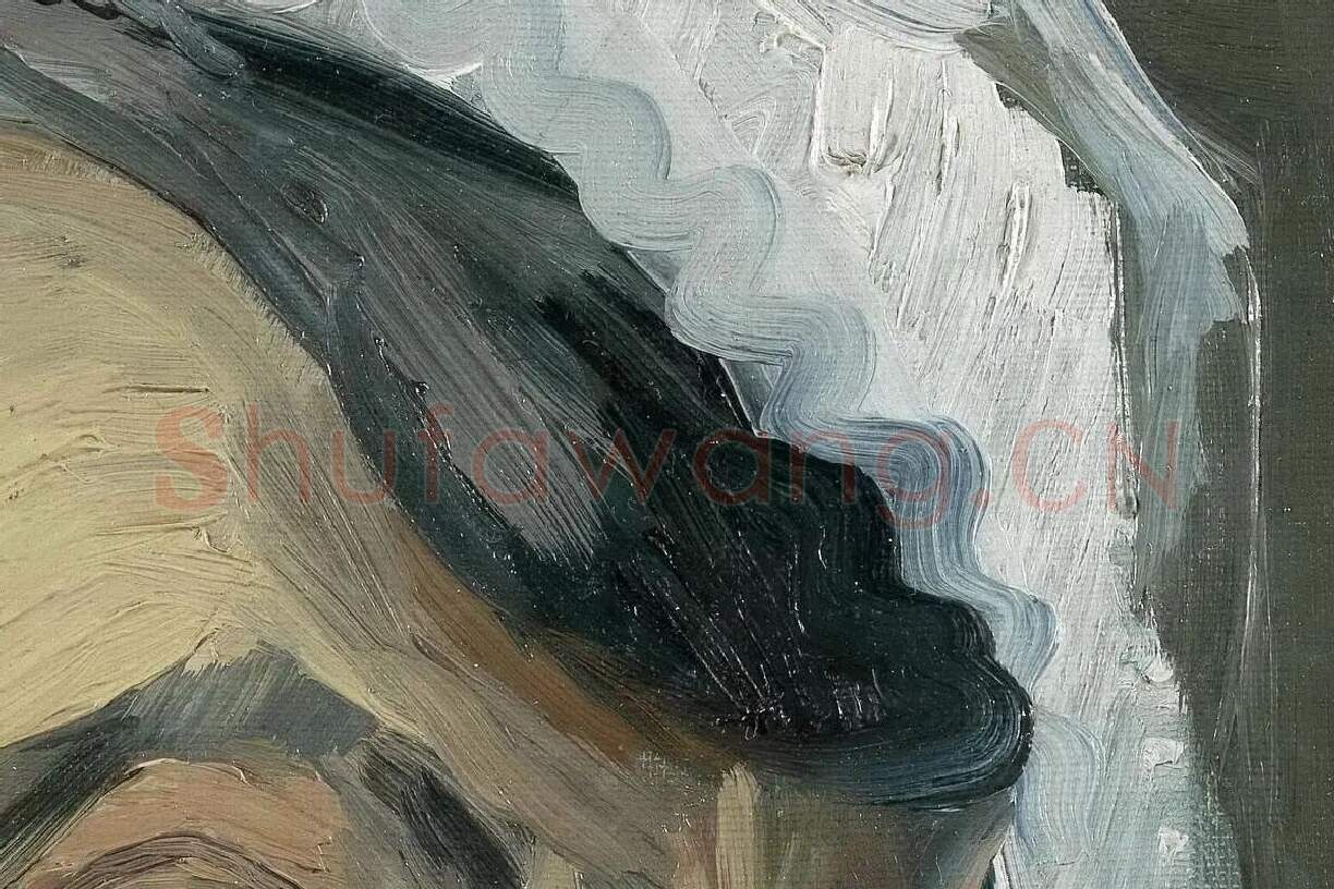 梵高油画头像《老年妇女头像》局部 (2)