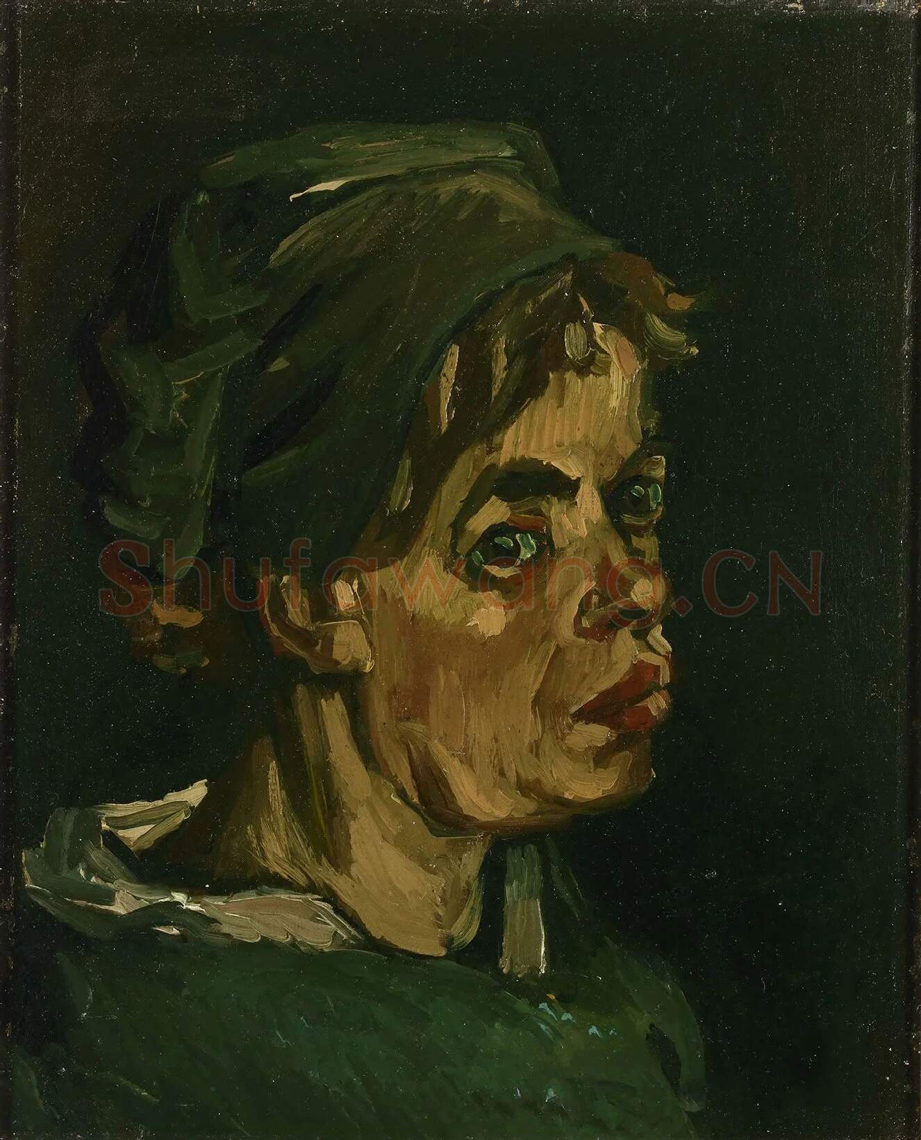 梵高习作油画《女人头像》