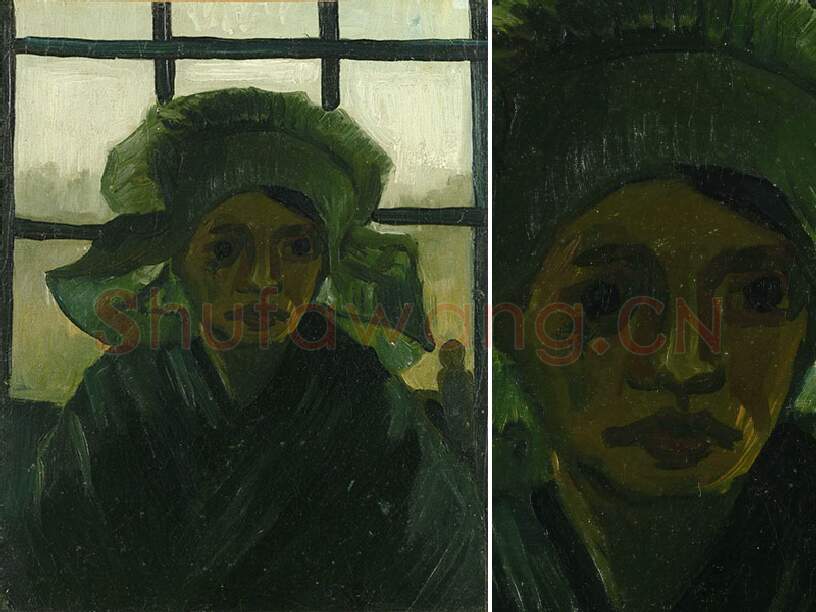 梵高油画头像《窗前的妇女头像》