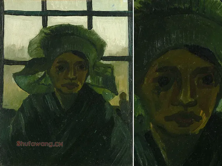 梵高油画头像《窗前的妇女头像》