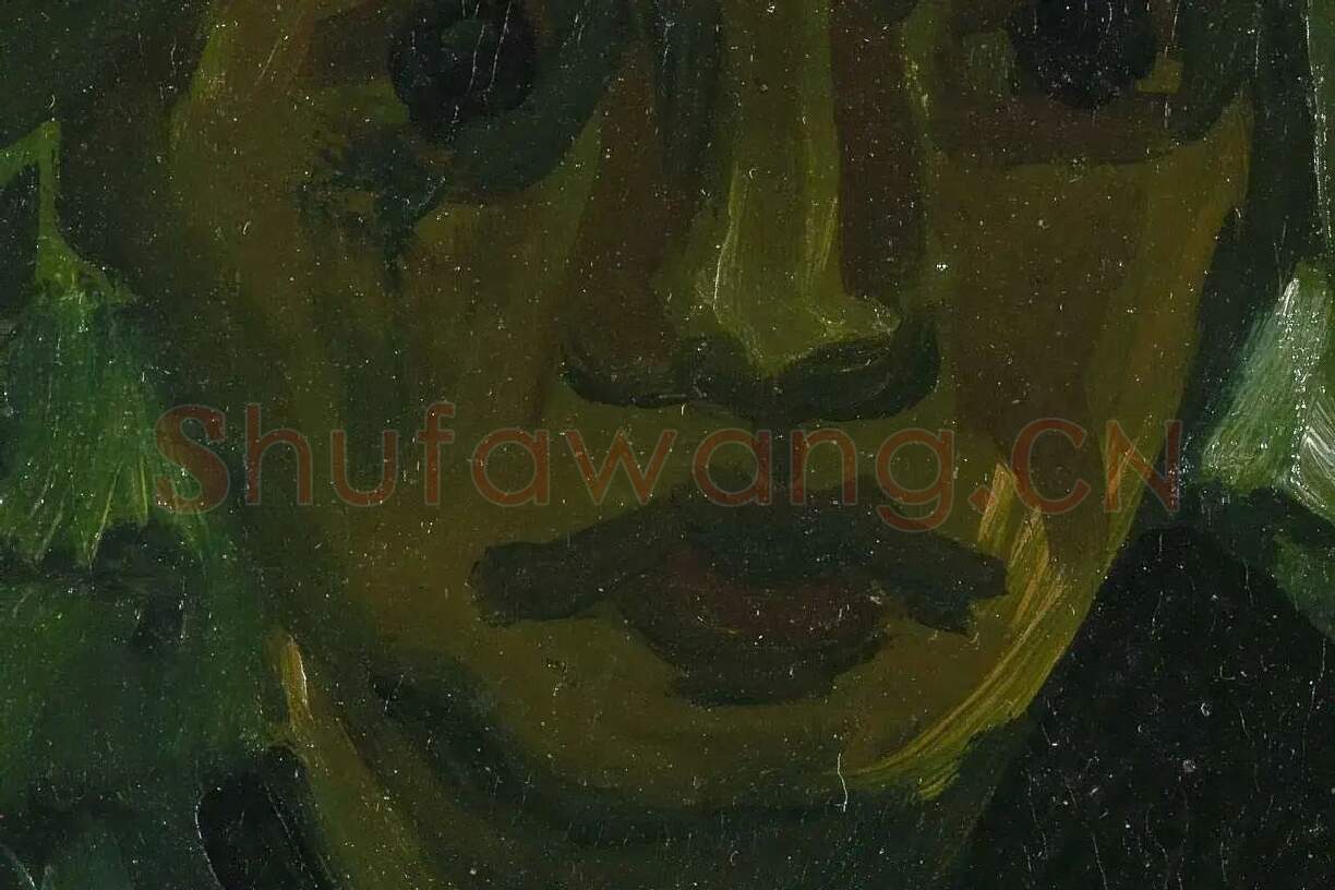 梵高油画头像《窗前的妇女头像》局部 (1)