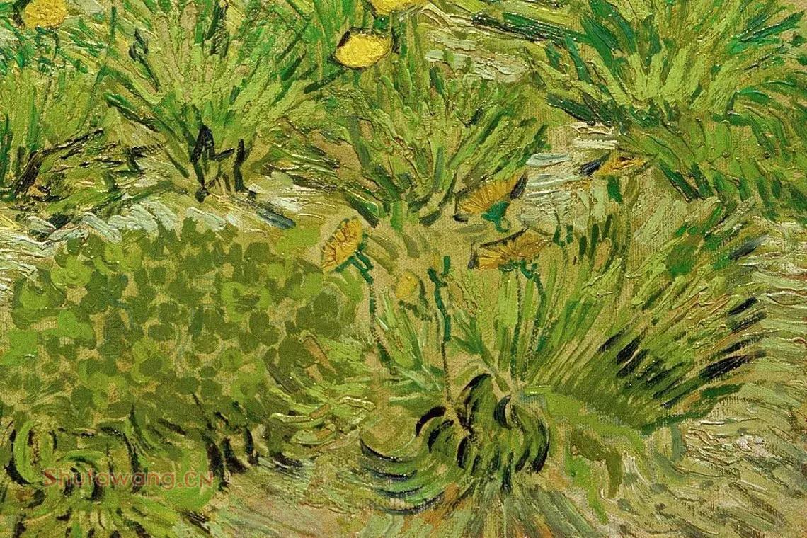 梵高作品《长满蒲公英的田野》局部 (3)
