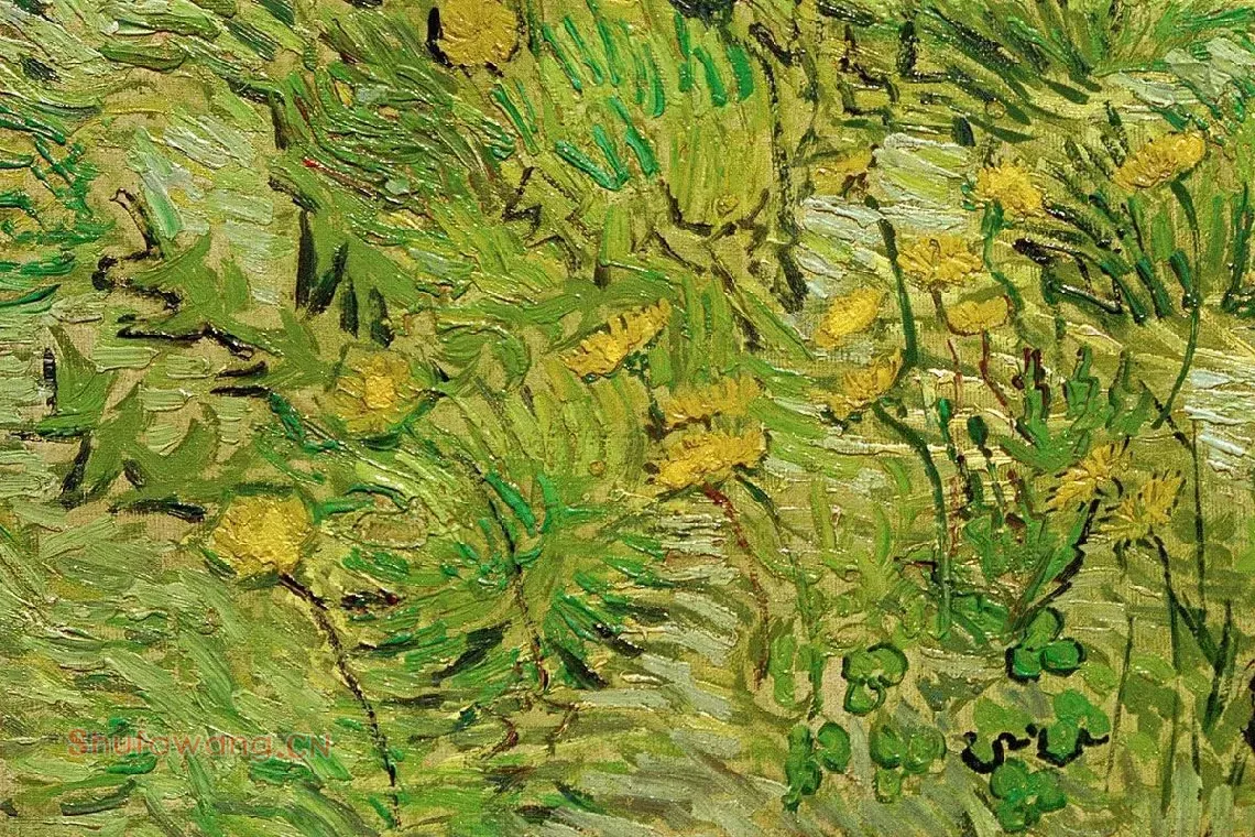 梵高作品《长满蒲公英的田野》局部 (4)