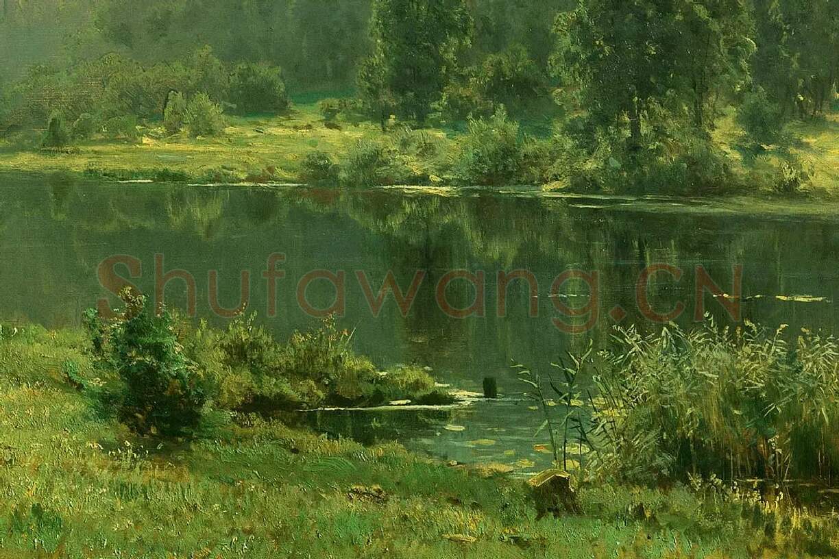 希施金风景画《雾蒙蒙的早晨》局部 (2)