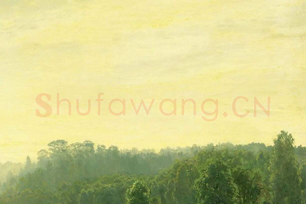 希施金风景画《雾蒙蒙的早晨》局部 (3)