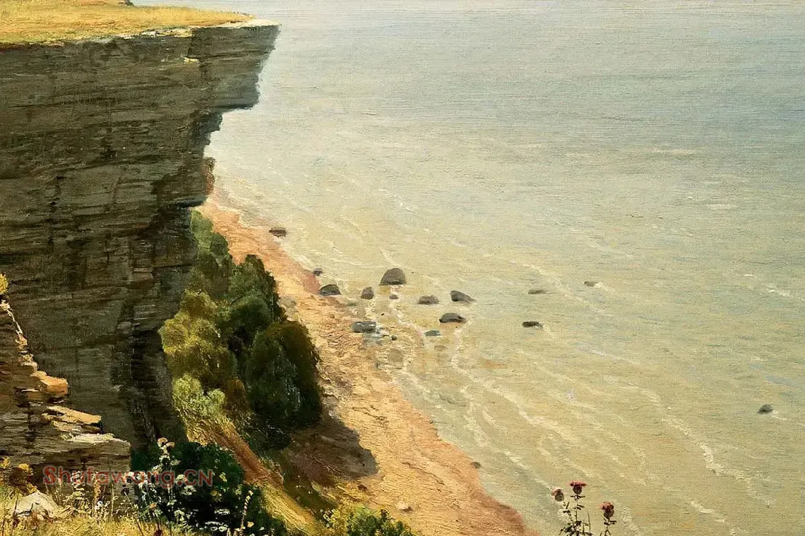 希施金油画海景局部 (1)