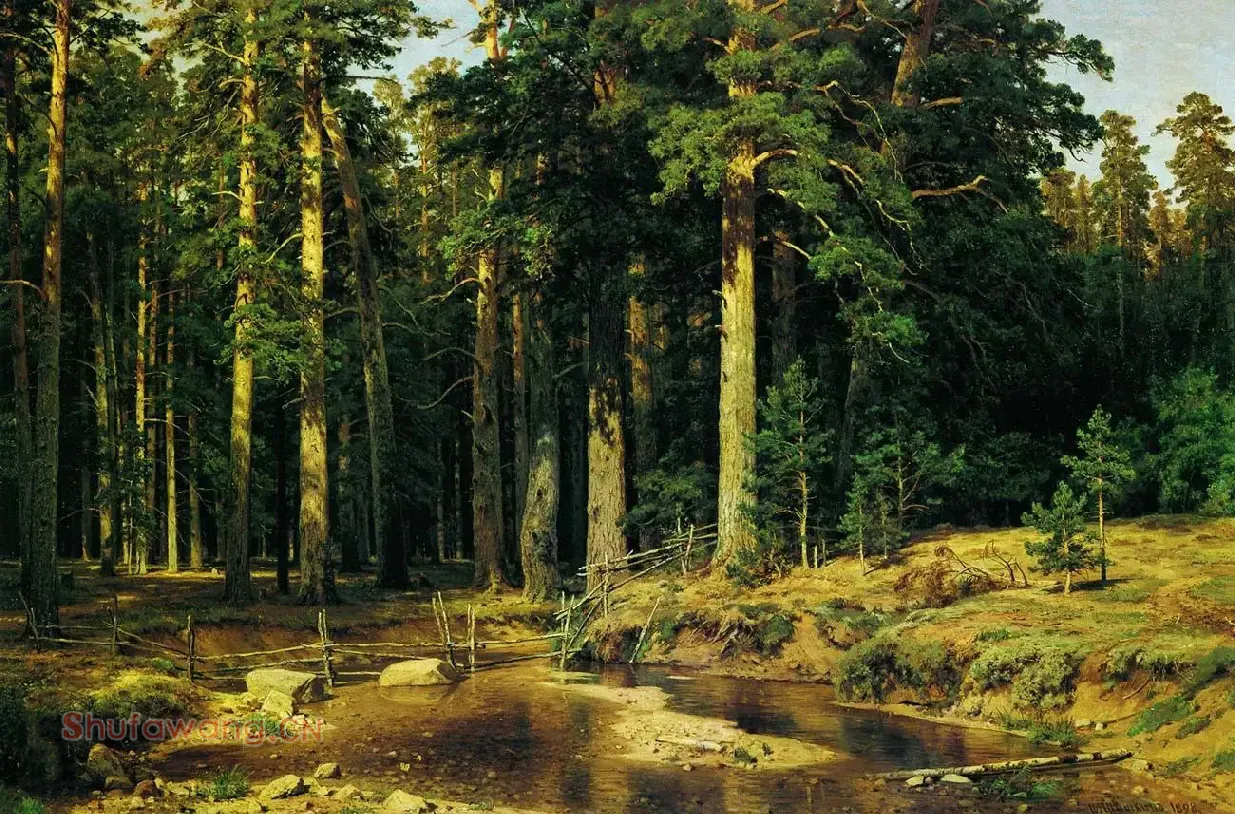 希施金油画森林风景作品高清图片