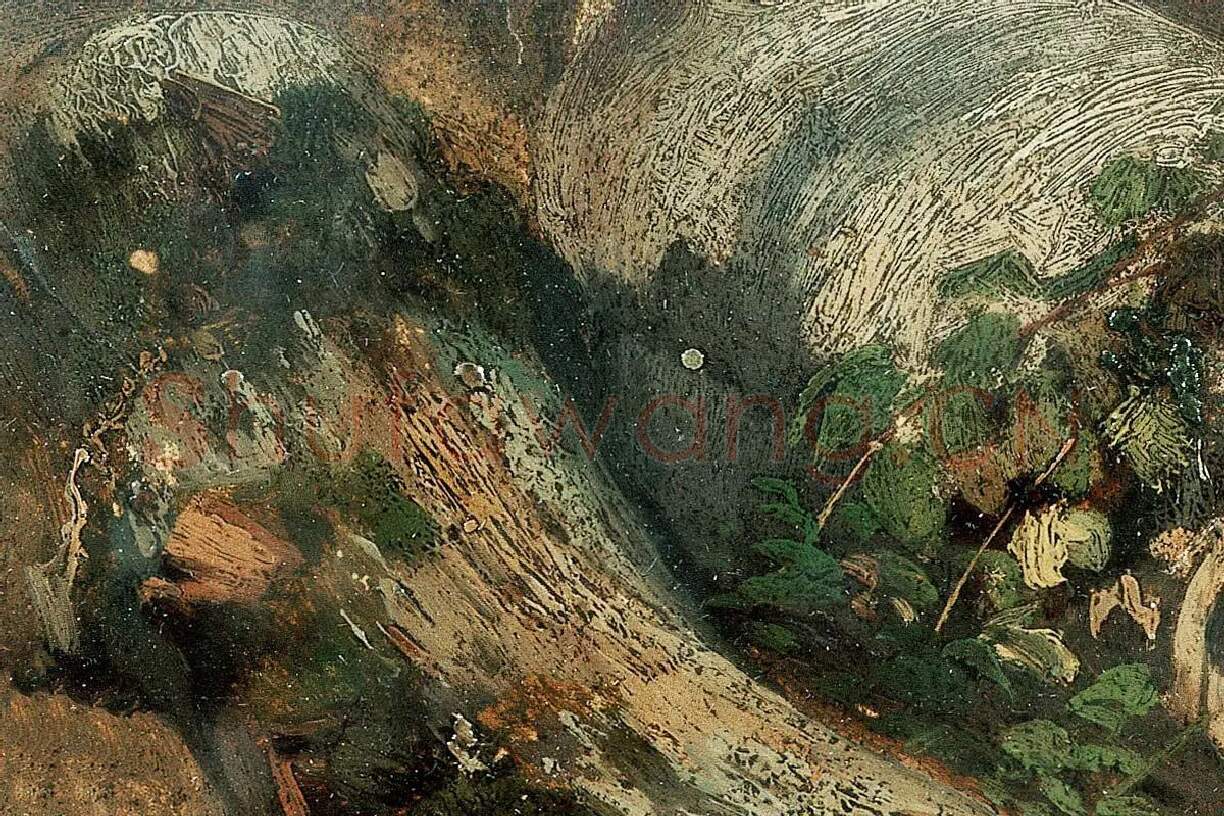 希施金作品《砍伐的桦树》局部 (4)