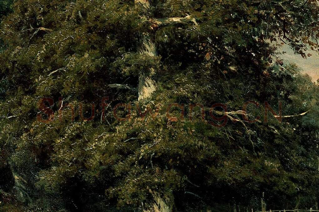 希施金油画《采集蘑菇的农妇》局部 (3)