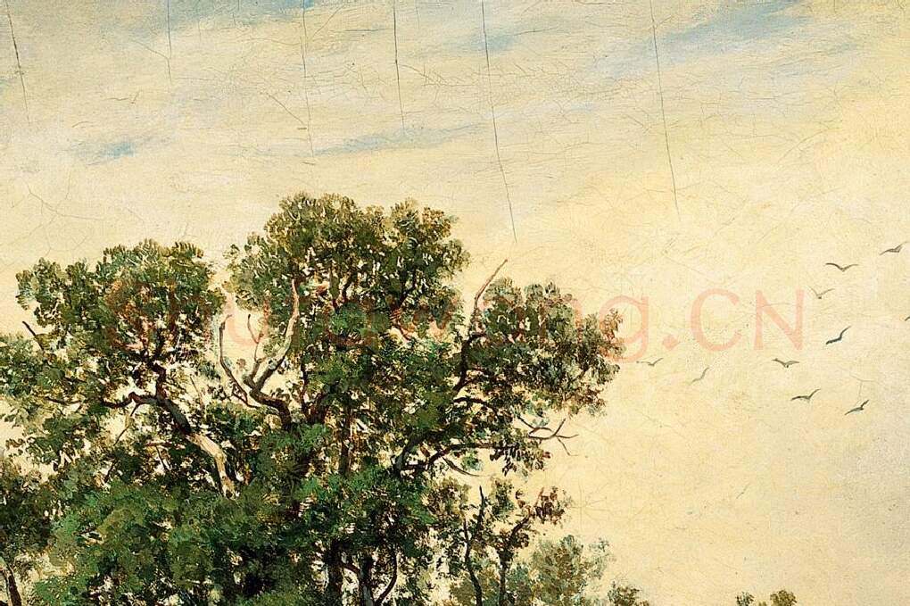 希施金油画《采集蘑菇的农妇》局部 (6)