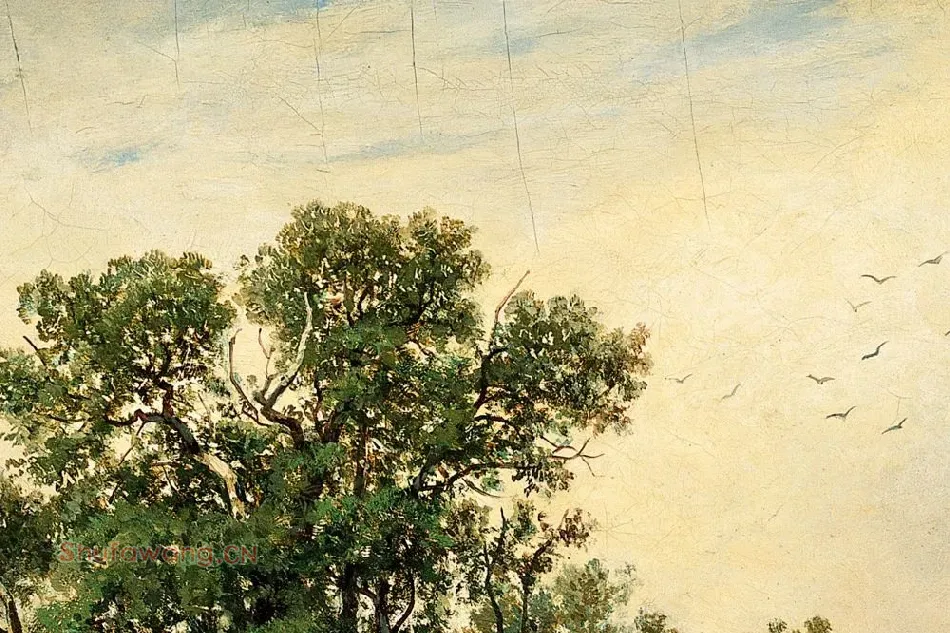 希施金油画《采集蘑菇的农妇》局部 (6)