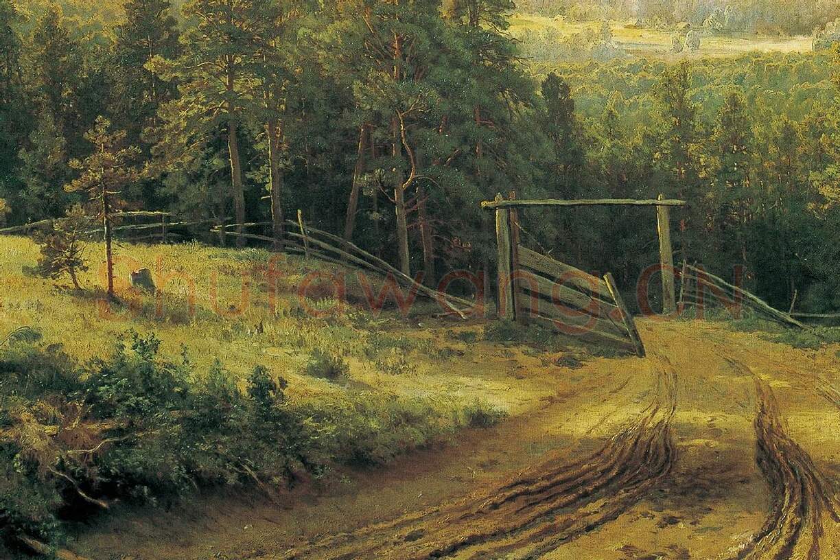 希施金油画森林风景《耶拉布加的森林》局部 (2)