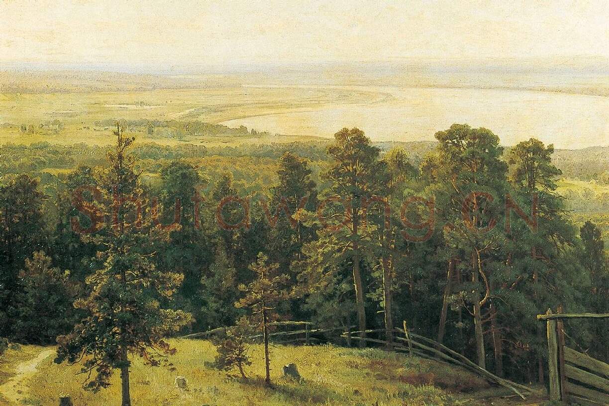 希施金油画森林风景《耶拉布加的森林》局部 (3)