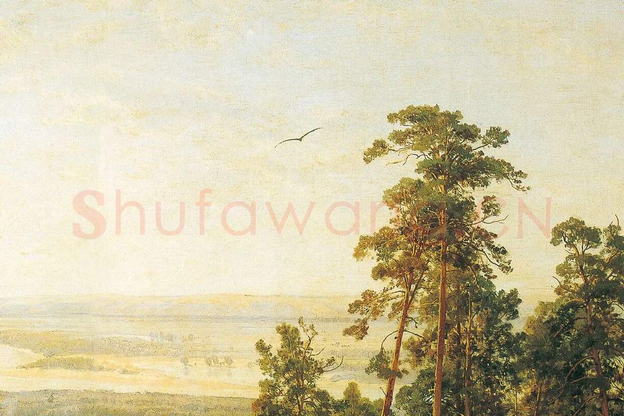 希施金油画森林风景《耶拉布加的森林》局部 (4)