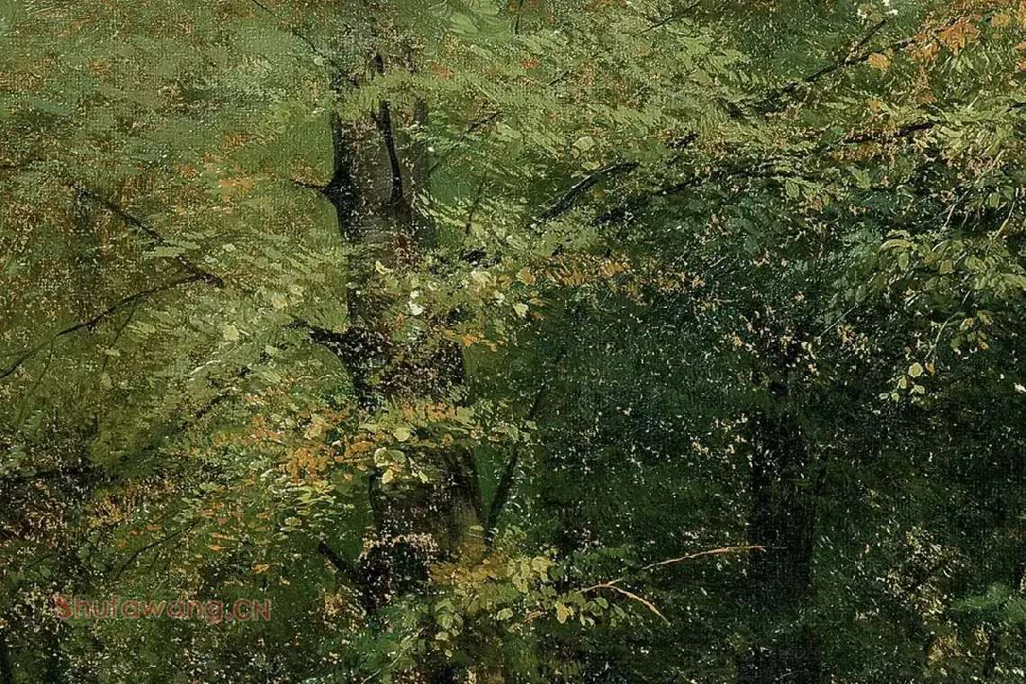 希施金油画林场的树林风景局部 (3)