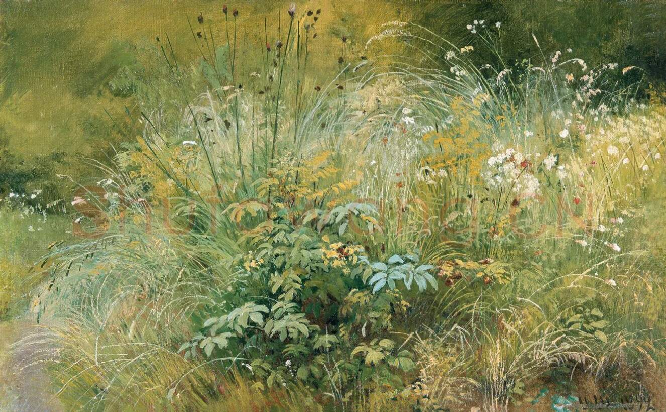 希施金油画风景《野草与野花》高清大图