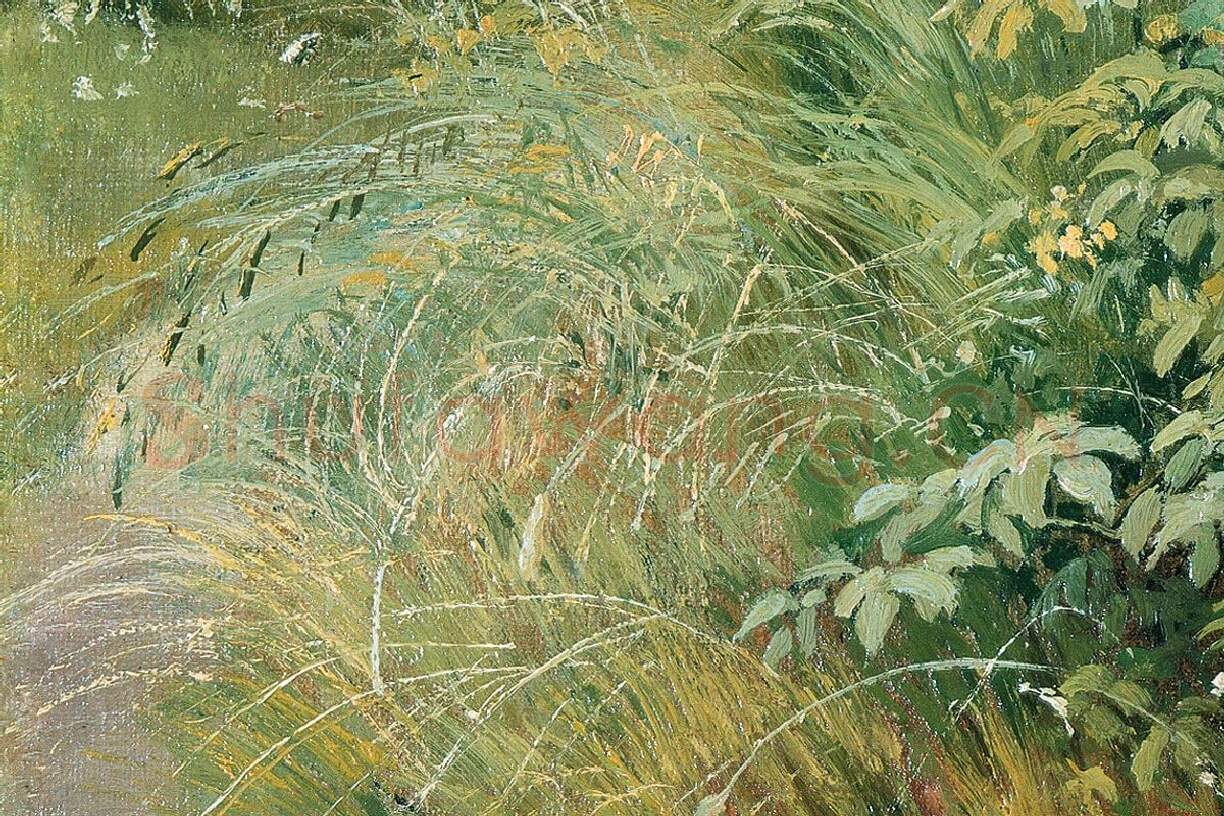 希施金油画风景《野草与野花》局部 (2)