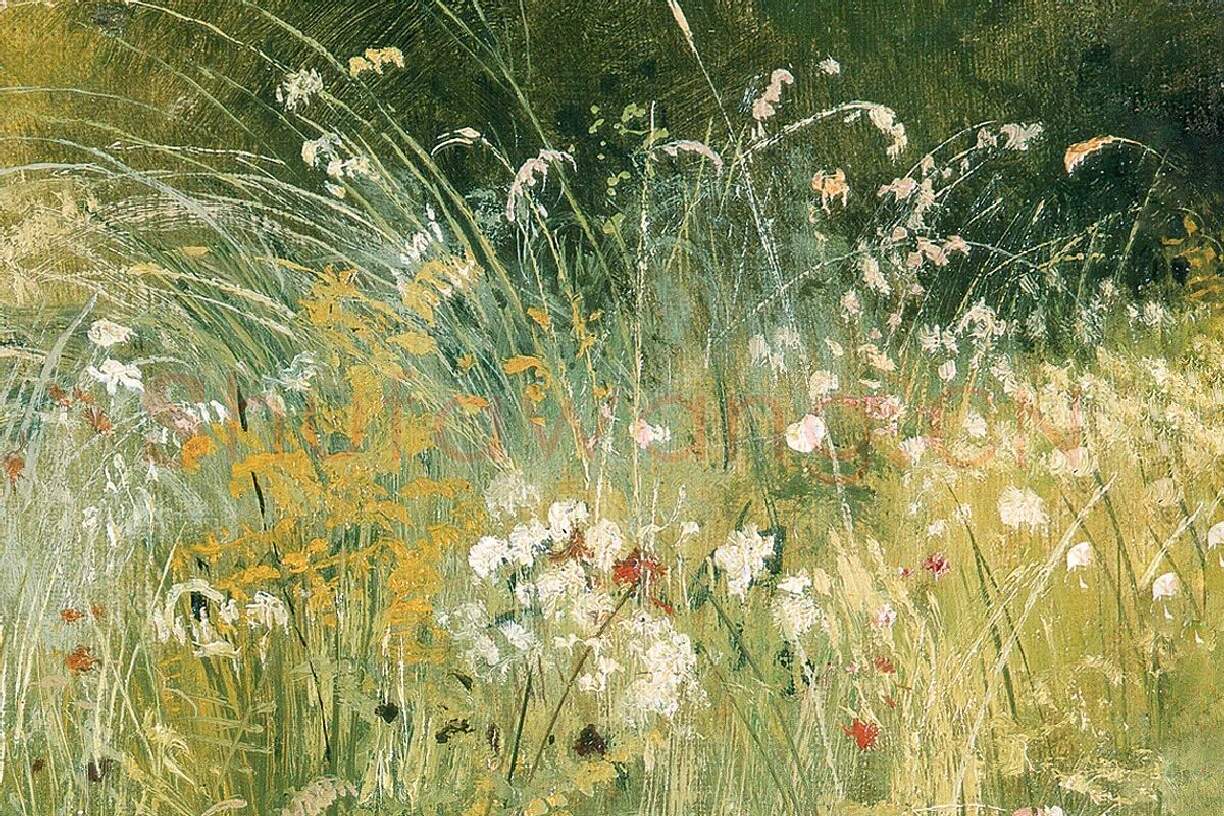 希施金油画风景《野草与野花》局部 (4)