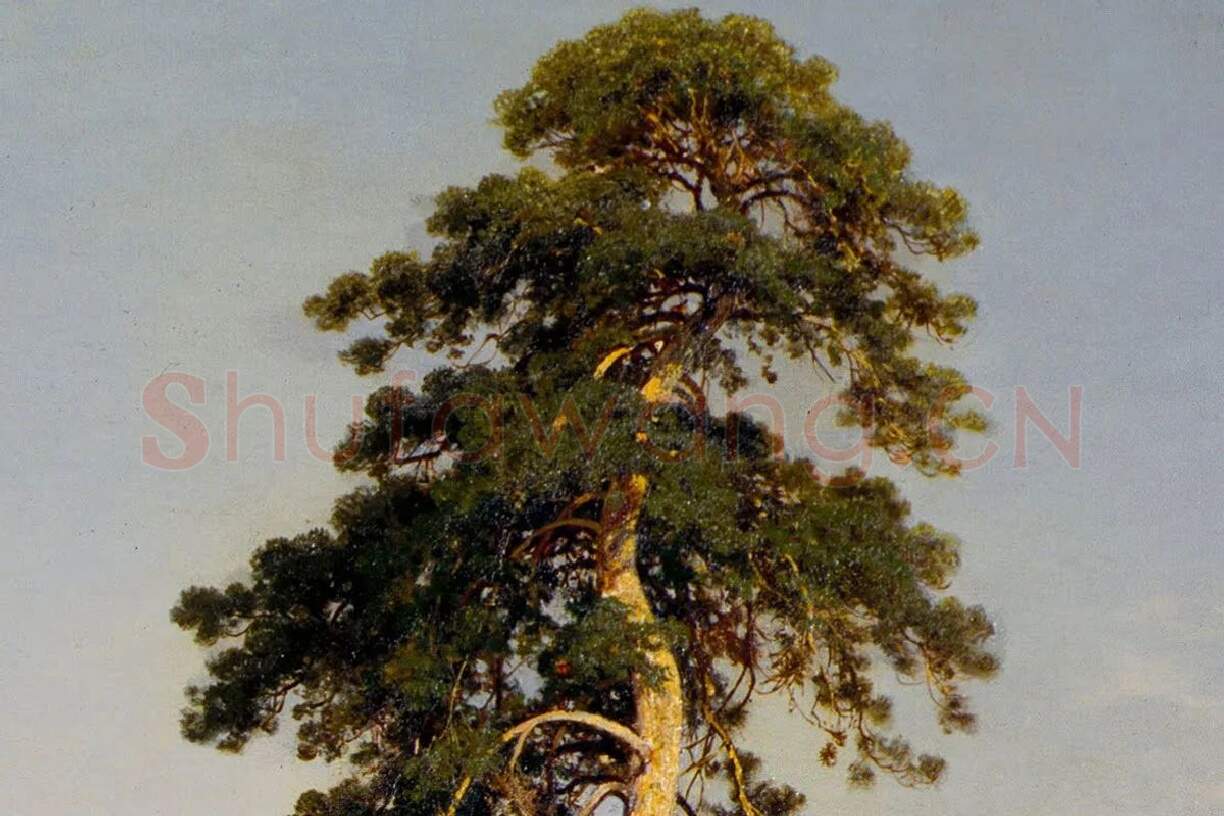 希施金《麦田》油画风景局部 (6)