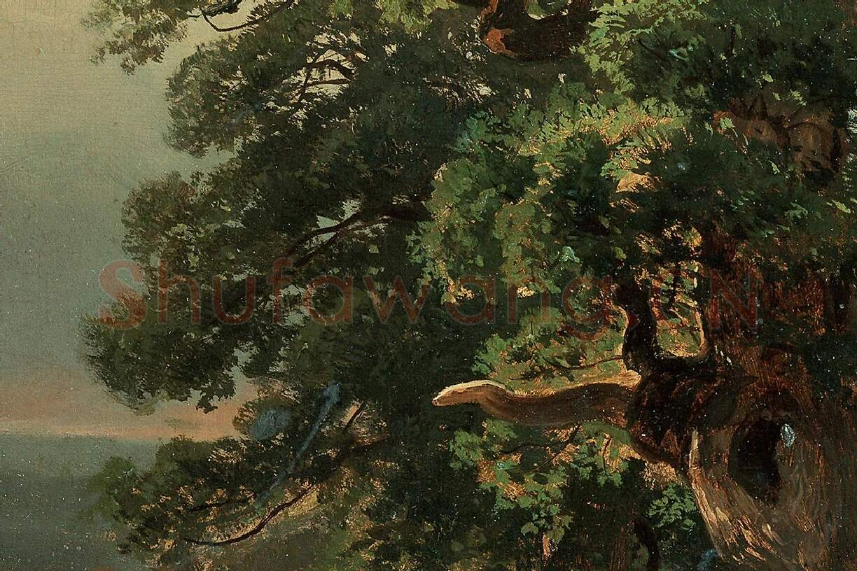 希施金风景画《苍老的橡树》局部 (2)