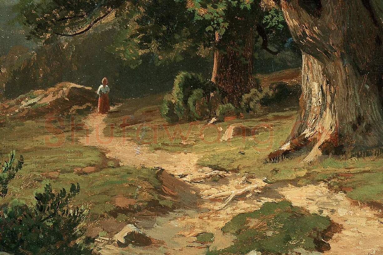 希施金风景画《苍老的橡树》局部 (3)