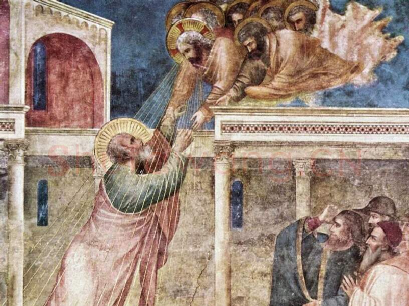 乔托壁画作品《布道者升天》局部 (1)