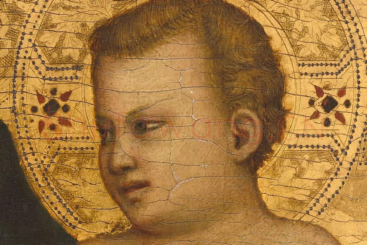 乔托作品《圣母子》高清大图局部 (2)