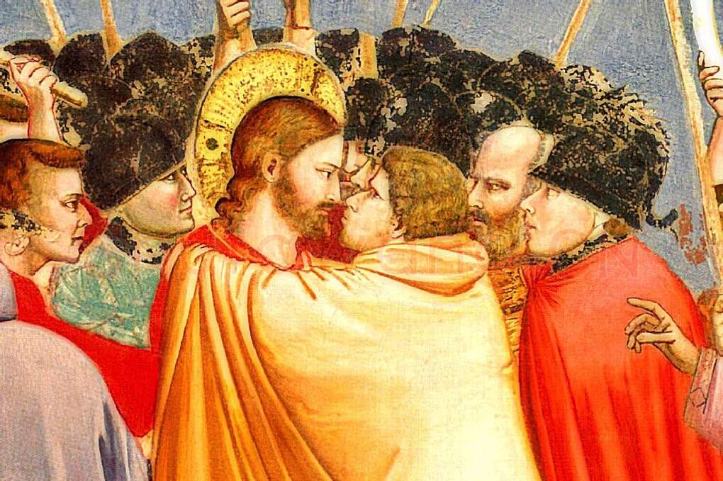 乔托代表作《犹大之吻》高清大图局部 (1)