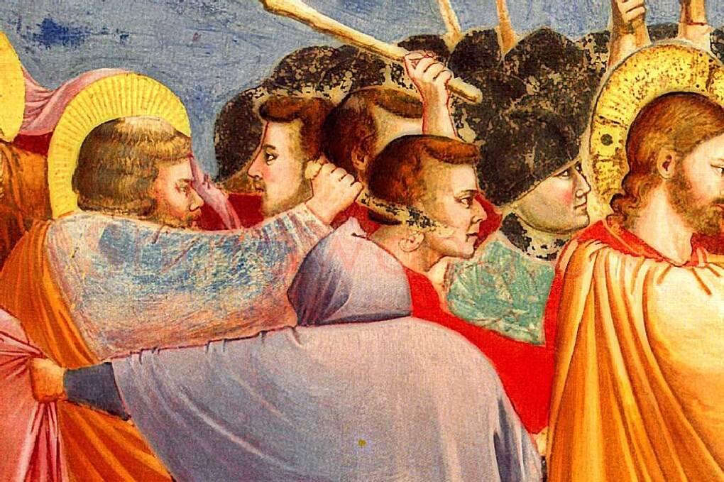 乔托代表作《犹大之吻》高清大图局部 (2)