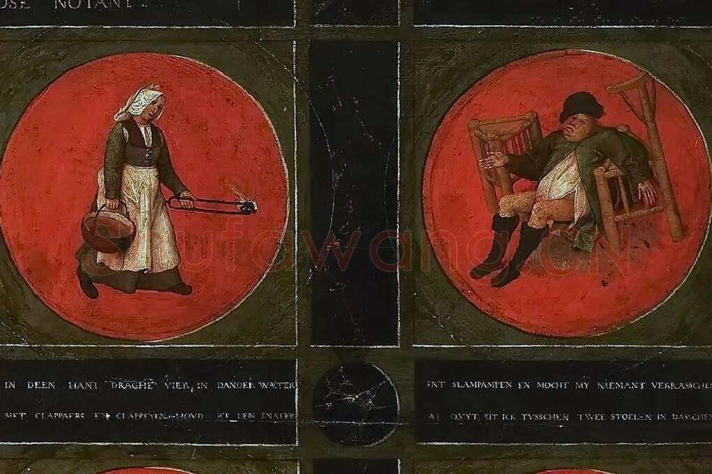 老勃鲁盖尔作品《十二箴言》局部 (2)